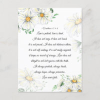 1 Corinthiens 13:4-8 L'amour est Patient Blancs Ma