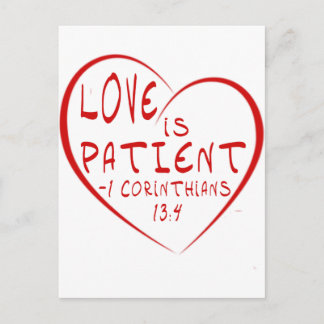 Carte Postale 1 Corinthiens 13:4 L'amour est patient