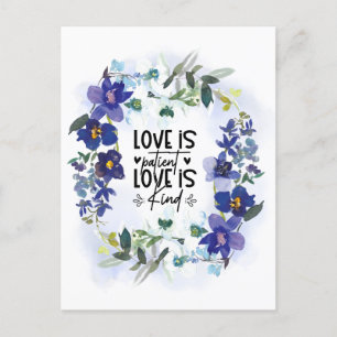 Carte Postale 1 Corinthiens 13:4 L'amour est Patient Verset Bibl