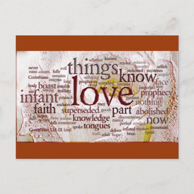 Carte Postale 1 Corinthiens 13 Rose (v1) (Devant)