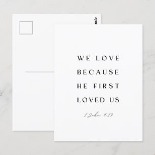 Carte Postale 1 Jean 4:19 Nous aimons parce qu'Il nous aimait d'