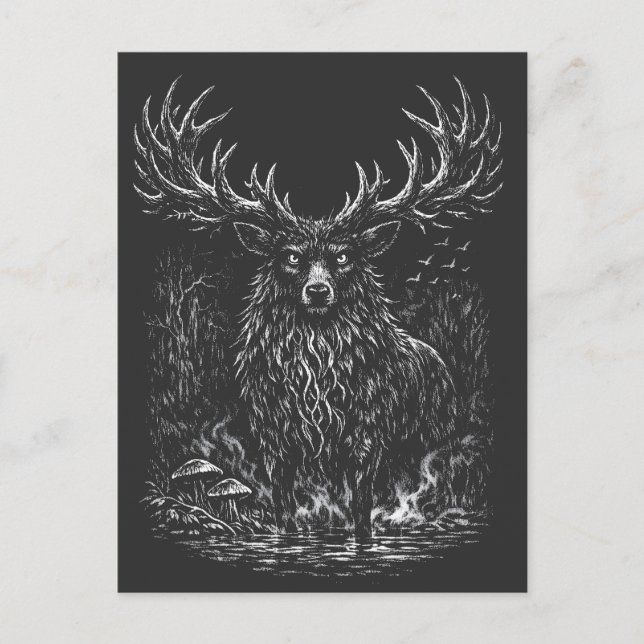 Carte Postale 1. Le Cerf de l'Ombre par BurnsInHell (Devant)