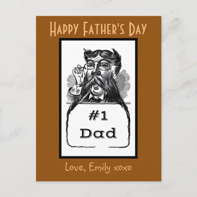 Carte Postale #1 Papa Dessin Vintage (Devant)
