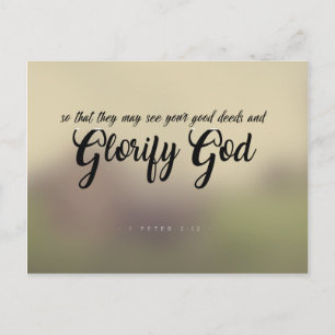 Carte Postale 1 Pierre 2:12 - Glorifie Dieu