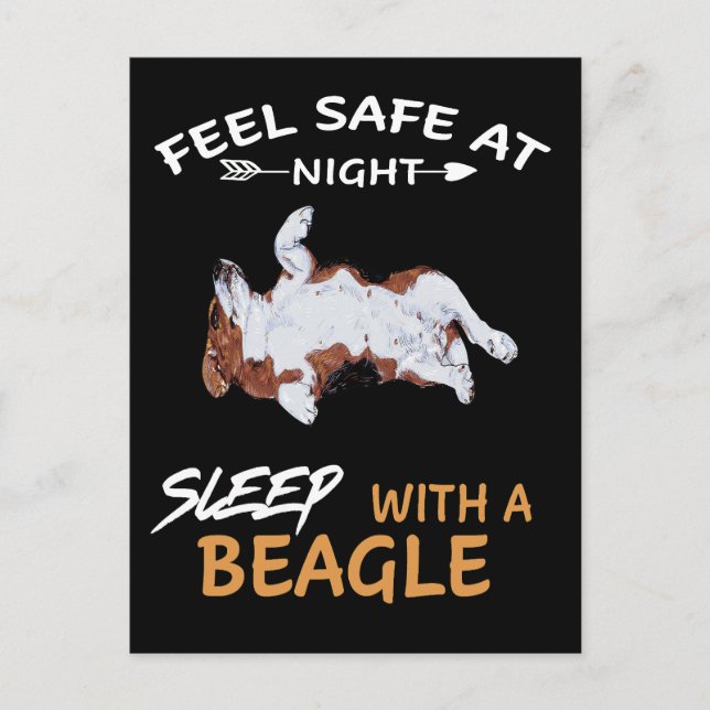 Carte Postale 1 Sentez En Sécurité La Nuit Dormir Avec Un Beagle (Devant)