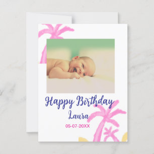 Carte Postale 1er anniversaire bébé enfant ajoutez nom date ajou
