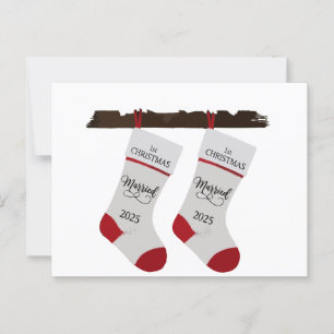 Carte Postale 1er Noël Marié 2025   Jeune couple marié