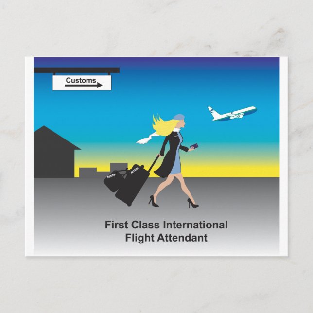 Carte Postale 1ère classe d'agent de bord international (Devant)