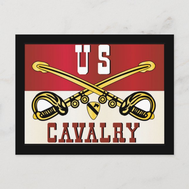 Carte Postale 1re bannière de la division CAVALRY (Devant)