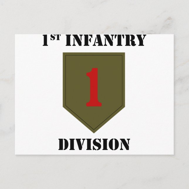 Carte Postale 1re division d'infanterie avec texte (Devant)