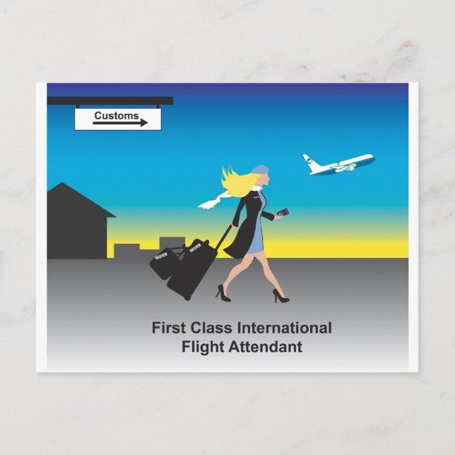 Carte Postale 1st Class International Flight Attendant (Devant)