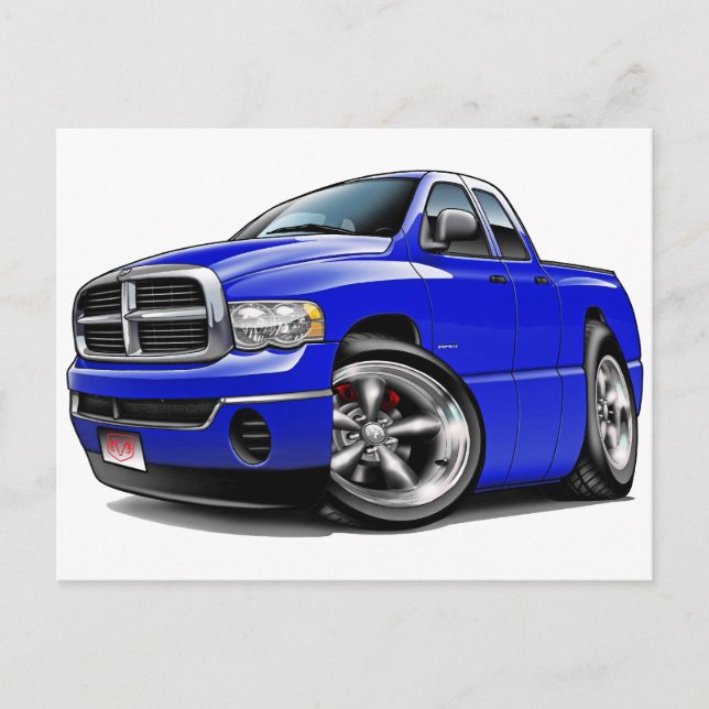 Carte Postale 2003-08 Camion quadruple bleu Ram (Devant)