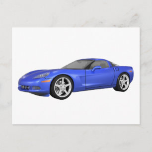 Carte Postale 2008 Corvette: Sports Car: Blue Finish: