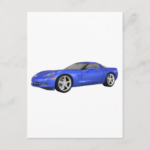 Carte Postale 2008 Corvette : Voiture de sport : Finition bleue