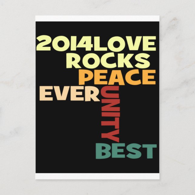 Carte Postale 2014 Love Rocks Peace Art Imprimer (Devant)