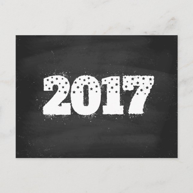 Carte postale 2017 sur tableau à craie (Devant)