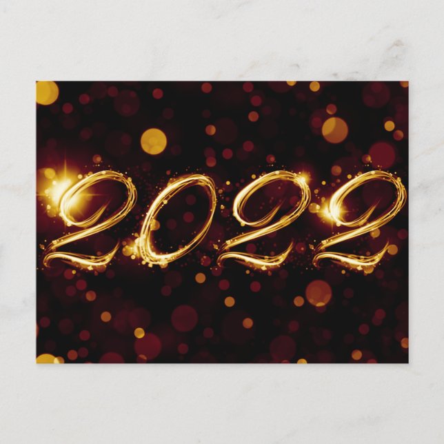 Carte postale 2022 (lumières de bokeh) (Devant)