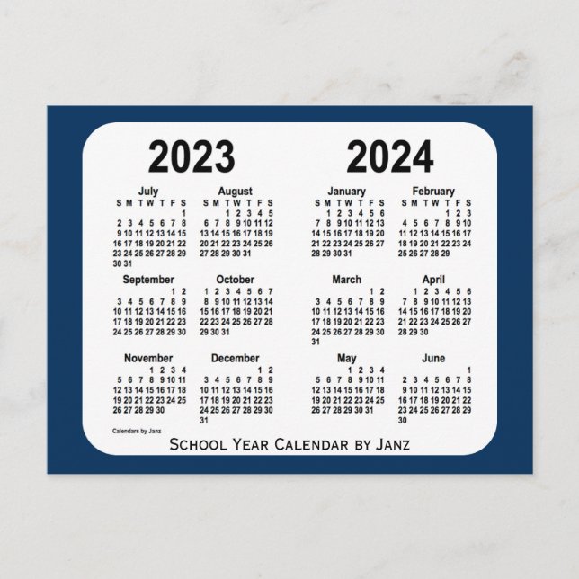 Carte Postale 2023-2024 Boîte de police Calendrier de l'école bl (Devant)