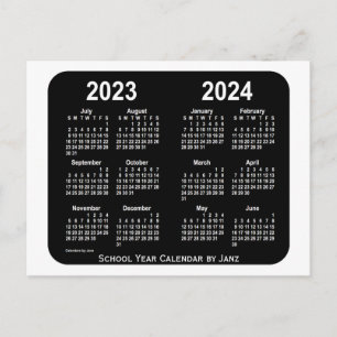Carte Postale 2023-2024 Calendrier de l'école White Neon par Jan