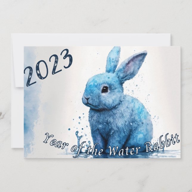 Carte postale 2023 Année du lapin d'eau (Devant)
