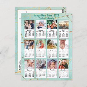 Carte Postale 2023 Mint Green Modern Family 12 Calendrier photo