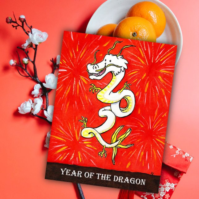Carte postale 2024 Année du Dragon (Créateur téléchargé)