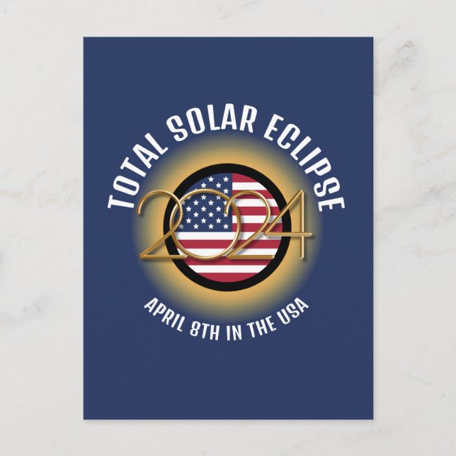 CARTE POSTALE 2024 TOTAL SOLAIRE ECLIPSE USA (Devant)