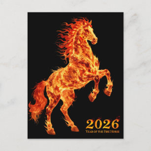 Carte Postale 2026 Année du Cheval de Feu
