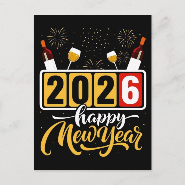 Carte Postale "2026 Bonne année" Design de célébration (Devant)