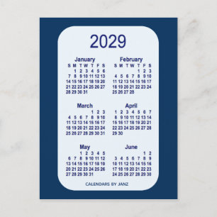 Carte Postale 2029 Alice Blue 6 Mois Mini Calendrier par Janz