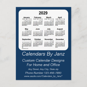 Carte Postale 2029 Police Box Blue Business Calendar par Janz