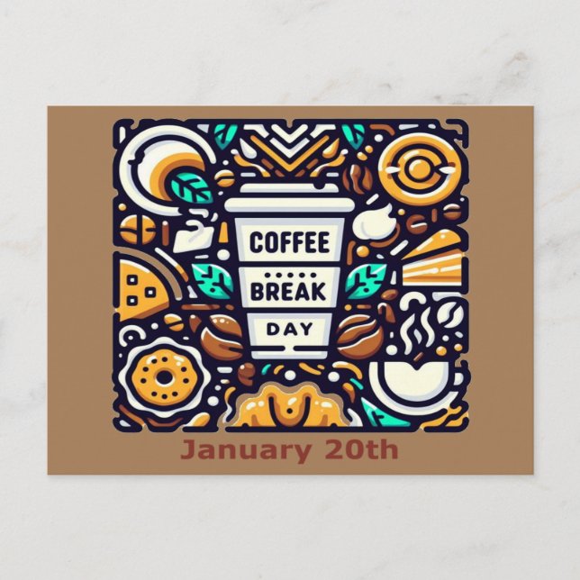 Carte Postale 20 janvier - Journée de pause café (Devant)