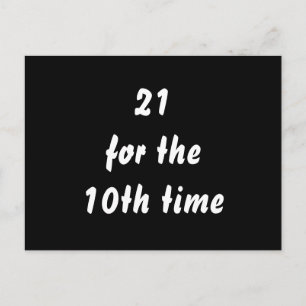 Carte Postale 21 pour la 10ème fois. 30e anniversaire. Blanc noi