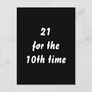 Carte Postale 21 pour la 10ème fois. 30e anniversaire. Noir Blan