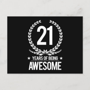 Carte Postale 21e anniversaire (21 ans d'être génial)