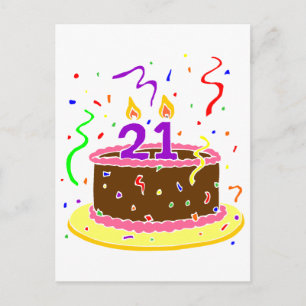 Carte Postale 21st Birthday Cake
