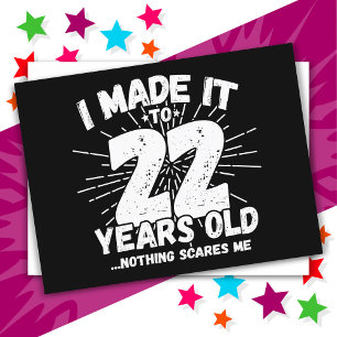 Carte Postale 22 Ans Mème Sarcastique vieux drôle 22ème annivers
