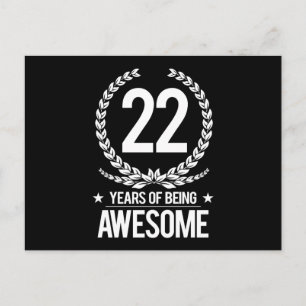 Carte Postale 22e anniversaire (22 ans d'être génial)