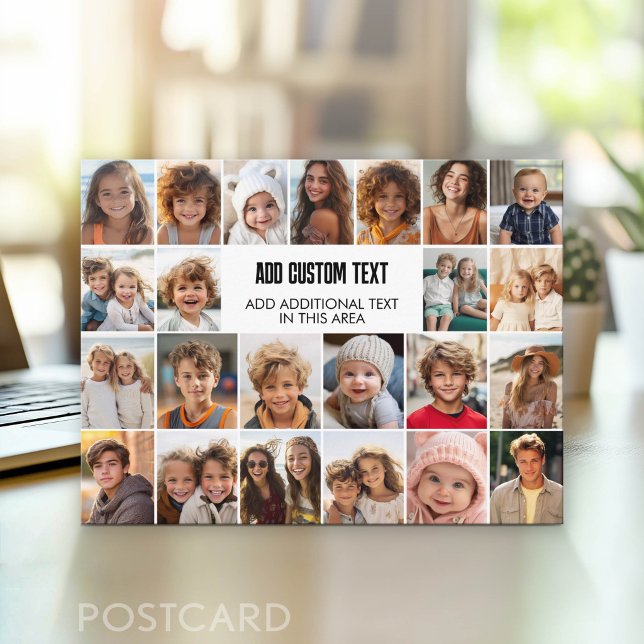 Carte Postale 23 Collage de photos avec zone de texte (Photo Postcard - Customize with your favorite photos)