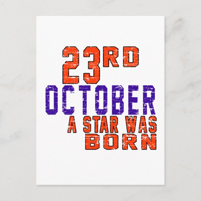 Carte Postale 23 octobre une étoile est née (Devant)