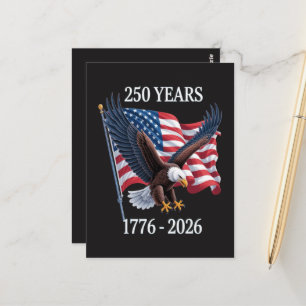 Carte Postale 250 Ans Anniversaire Drapeau Américain Usa 1776-20