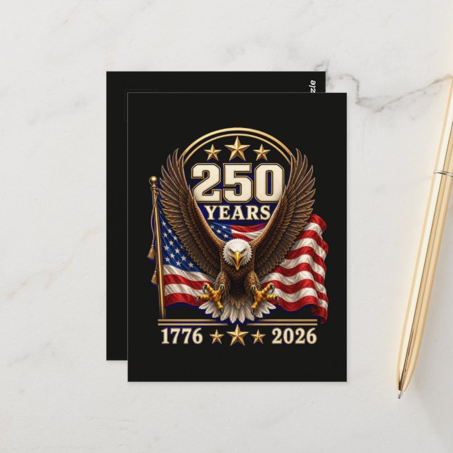 Carte Postale 250 Ans d'Amérique Anniversaire 250e (Devant/Arrière en situation)