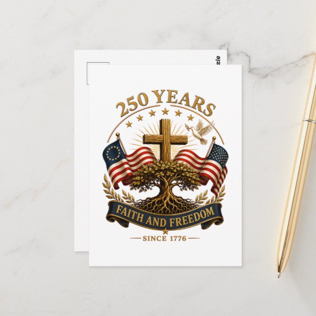 Carte Postale 250 Ans de Foi et de Liberté (Devant/Arrière en situation)