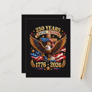 Carte Postale 250 Ans de Foi Liberté Aigle Patriotique