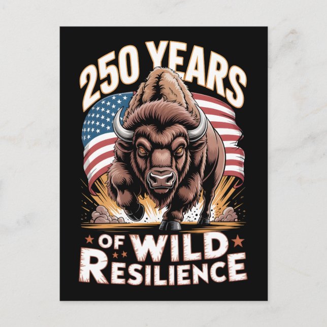 Carte Postale 250 Ans de Résilience Sauvage Bison (Devant)