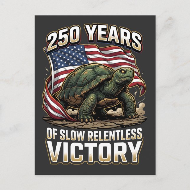 Carte Postale 250 Ans de Victoire Lent et Implacable Tortue (Devant)
