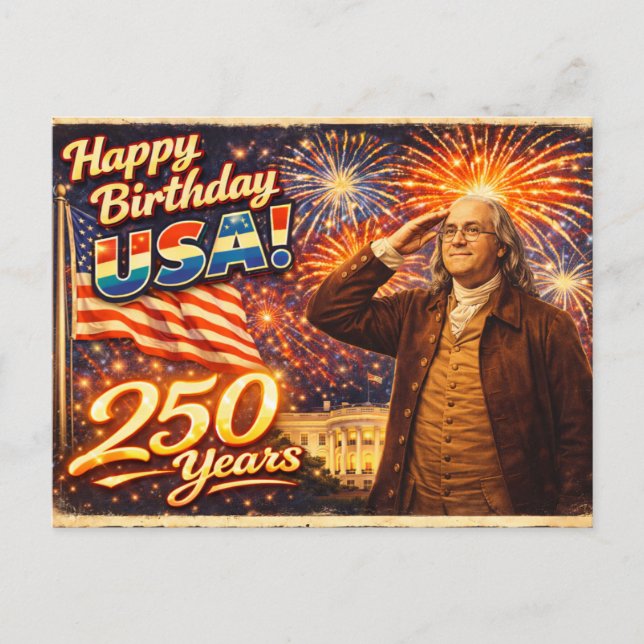 Carte Postale 250 Ans d'Excellence Benjamin Franklin USA  (Devant)