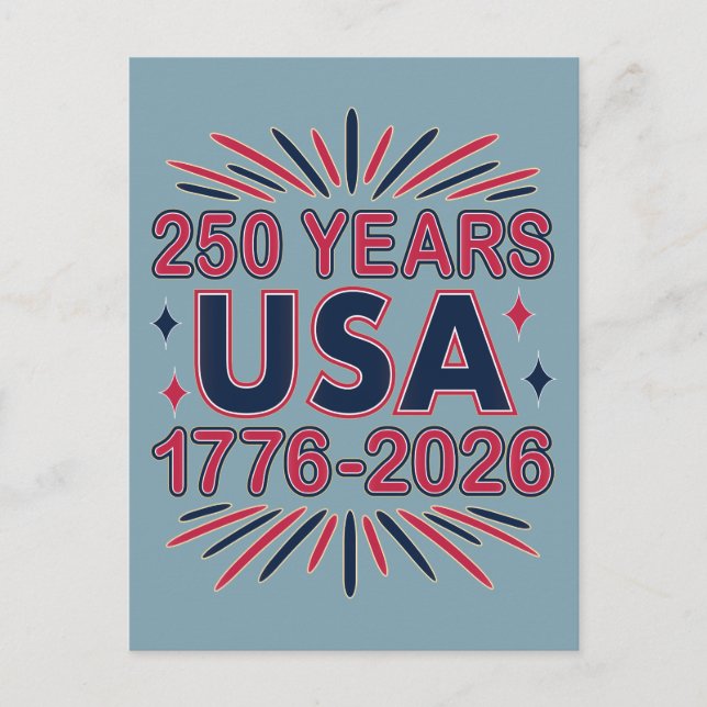 Carte Postale 250 ans USA | Semiquinentenaire 1776-2026 (Devant)