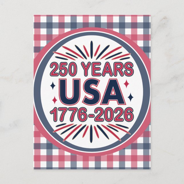 Carte Postale 250 ans USA | Semiquinentenaire 1776-2026 (Devant)