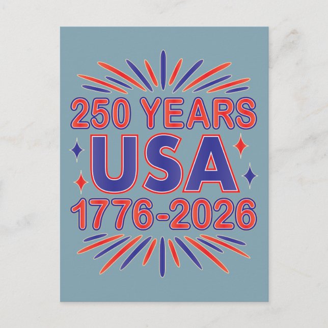 Carte Postale 250 ans USA | Semiquinentenaire 1776-2026 (Devant)